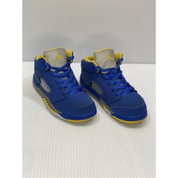 Air Jordan 5 Laney JSP Royal Blue Yellow Child/Toddler/Kids Size 10c Little Boys - Picture 3 of 10